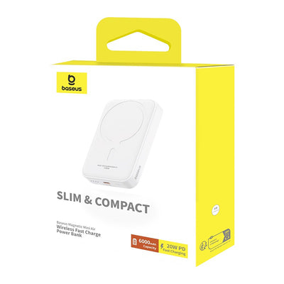 Baseus Magnetic Mini Air PPCXM06A 6000mAh 20W Power Bank with Simple Series USB-C Cable - White