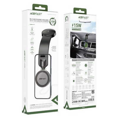 Acefast D37 Car Holder with MagSafe 15W Magnetic Charger for Dashboard - Black