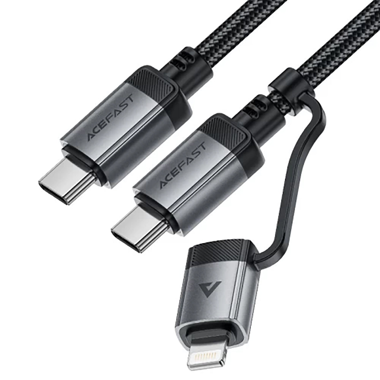 Acefast C20-01 USB-C - USB-C/ Lightning cable 60W/30W 480Mb/s 3A 1.2m - black