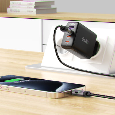 Acefast C15-04 USB-A - USB-C Cable with Display 480Mb/s 66W 1.2m - Black