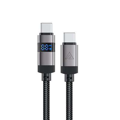 Acefast C15-03 USB-C - USB-C Cable with Display 480Mb/s 60W 1.2m - Black