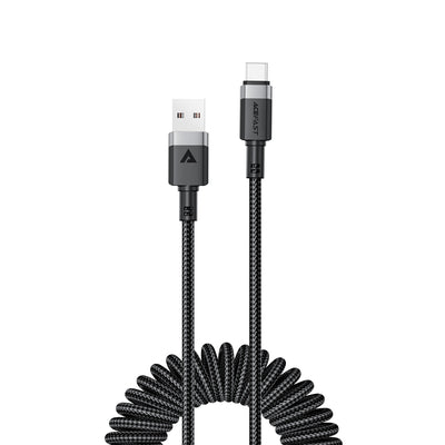 Acefast C14-04 USB-A - USB-C Cable Spring 480Mb/s 3A 1.2m - Black
