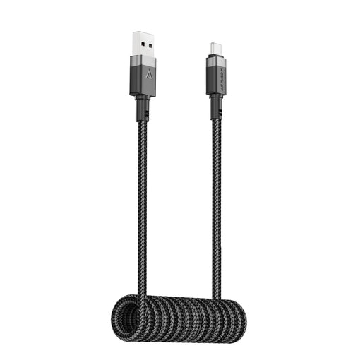 Acefast C14-04 USB-A - USB-C Cable Spring 480Mb/s 3A 1.2m - Black