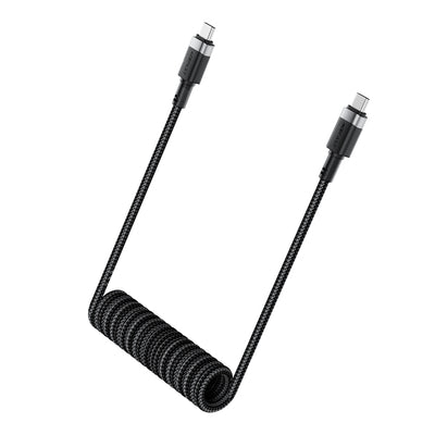 Acefast C14-03 USB-C - USB-C Spring Cable 480Mb/s 3A 1.2m - Black
