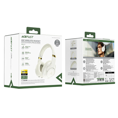 Acefast H4 ANC Wireless Bluetooth 5.3 IPX4 Over-Ear Headphones - Beige
