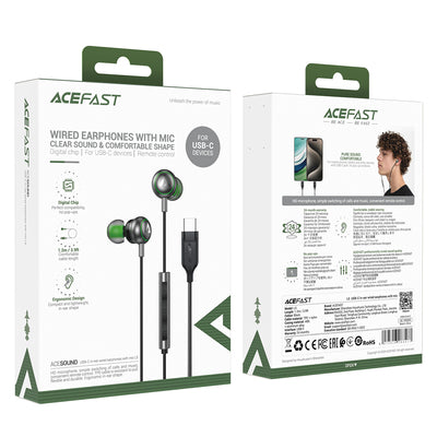 Acefast L5 Wired In-Ear Headphones USB-C 1.2m - Black
