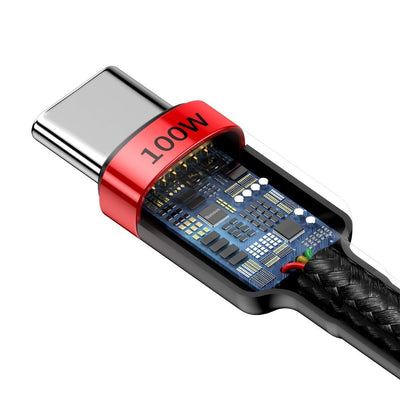Baseus CATKLF-AL91 USB-C - USB-C PD QC cable 100W 5A 480Mb/s 2m - black and red