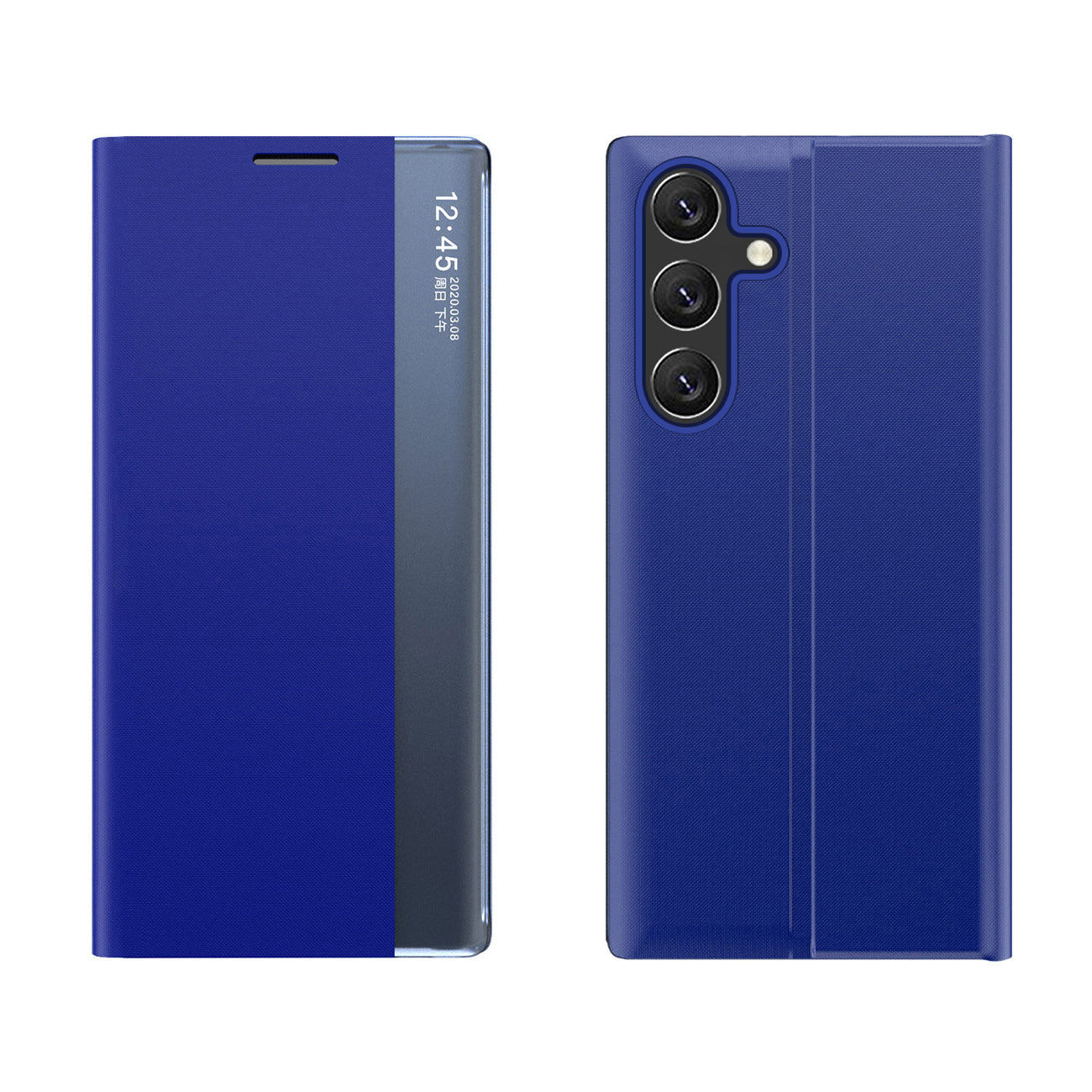New Sleep Case for Samsung Galaxy S25 Cover with Flip and Stand - Blue — Hurtel