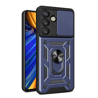 Hybrid Armor Camshield with Camera Cover and Metal Ring for Samsung Galaxy S25 - Blue — Hurtel