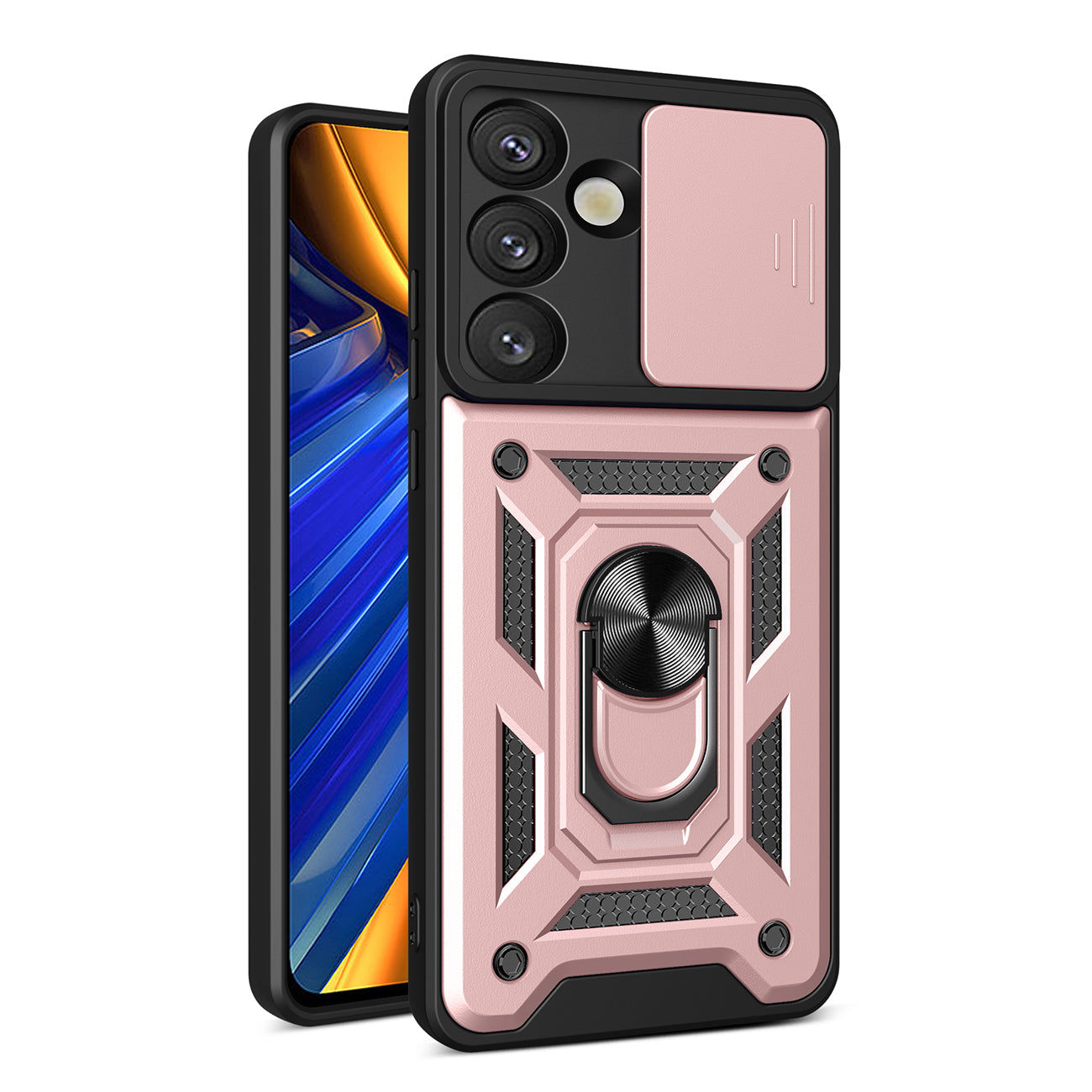 Hybrid Armor Camshield with Camera Cover and Metal Ring for Samsung Galaxy S25 - Pink — Hurtel