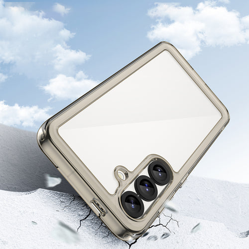 Outer Space Case with Gel Frame for Samsung Galaxy S25 - Clear Black — Hurtel