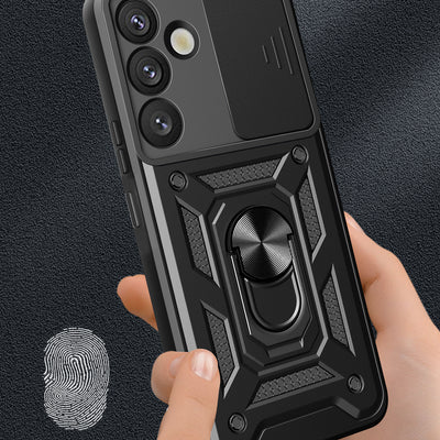 Hybrid Armor Camshield with Camera Cover and Metal Ring for Samsung Galaxy S25+ - Black — Hurtel