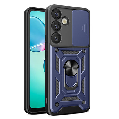 Hybrid Armor Camshield with Camera Cover and Metal Ring for Samsung Galaxy S25+ - Blue — Hurtel
