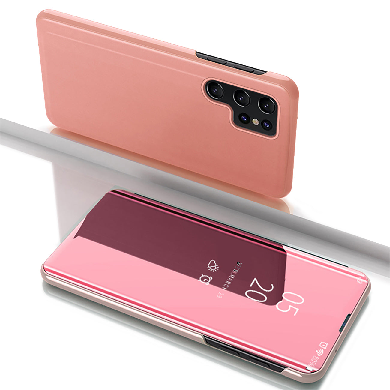 Clear View Case for Samsung Galaxy S25 Ultra Flip Cover - Pink — Hurtel