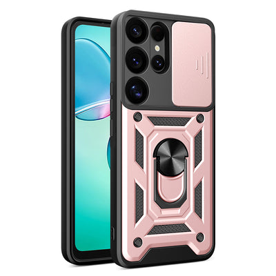 Hybrid Armor Camshield with Camera Cover and Metal Ring for Samsung Galaxy S25 Ultra - Pink — Hurtel