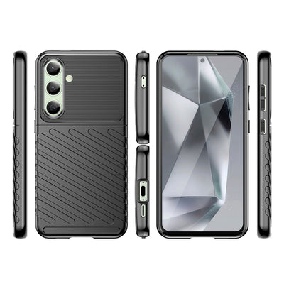 Thunder Case for Samsung Galaxy S24 FE Silicone Armored Cover - Black — Hurtel