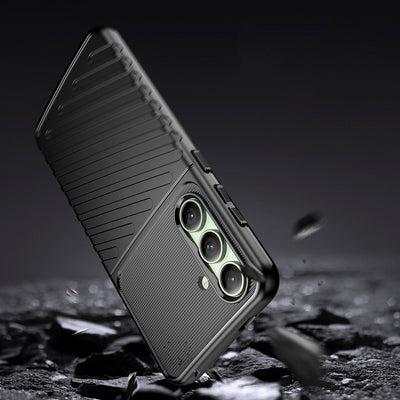 Thunder Case for Samsung Galaxy S24 FE Silicone Armored Cover - Black — Hurtel