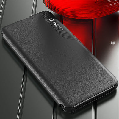 Eco Leather View Case for Samsung Galaxy S24 FE with Flip and Stand - Black — Hurtel
