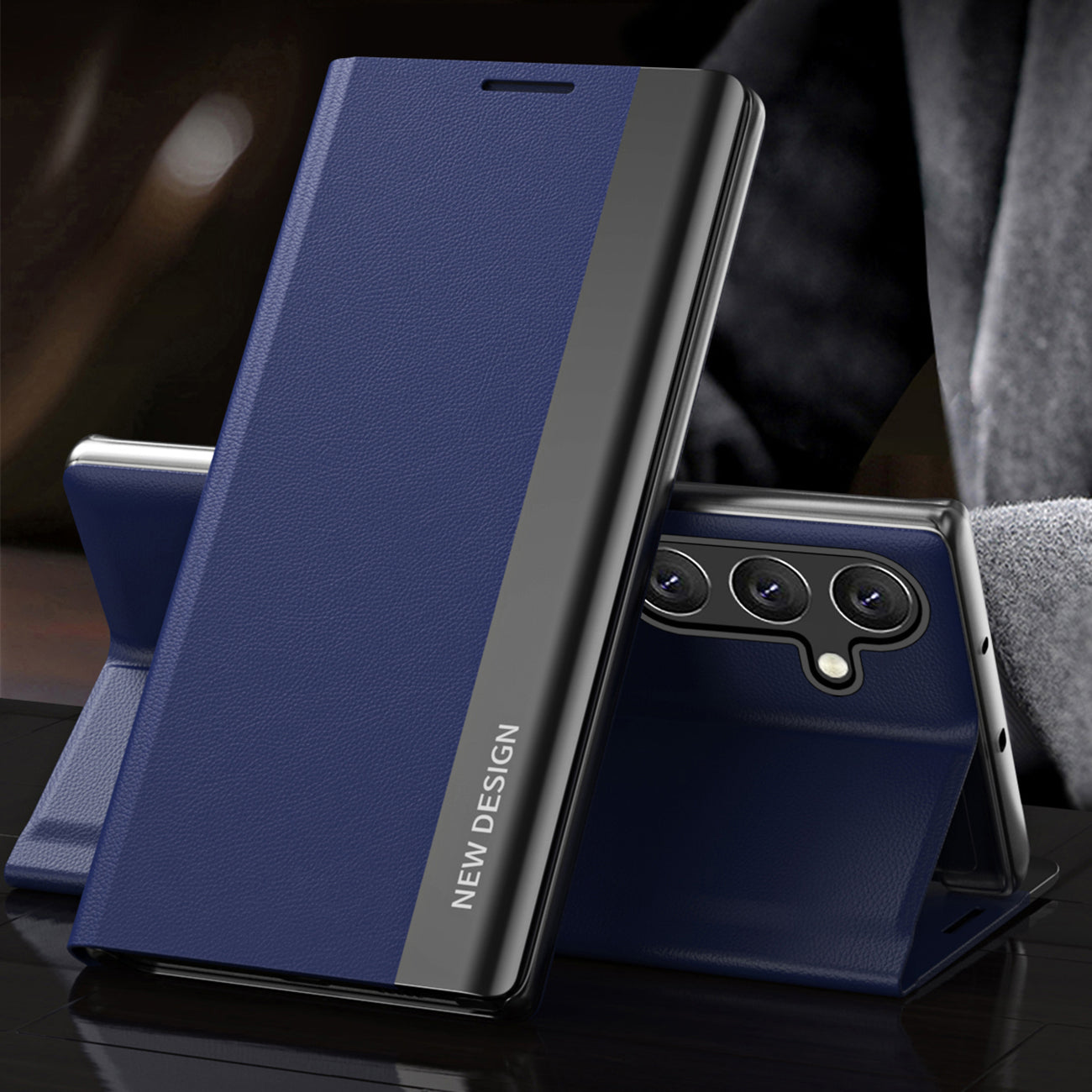 Sleep Case Pro Samsung Galaxy S24 FE Case with Flip and Stand - Blue — Hurtel