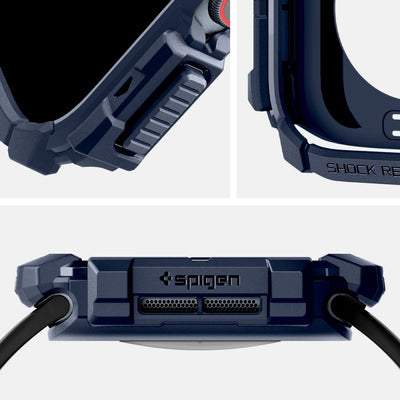 Spigen Rugged Armor Case for Apple Watch 10 46mm - Navy Blue