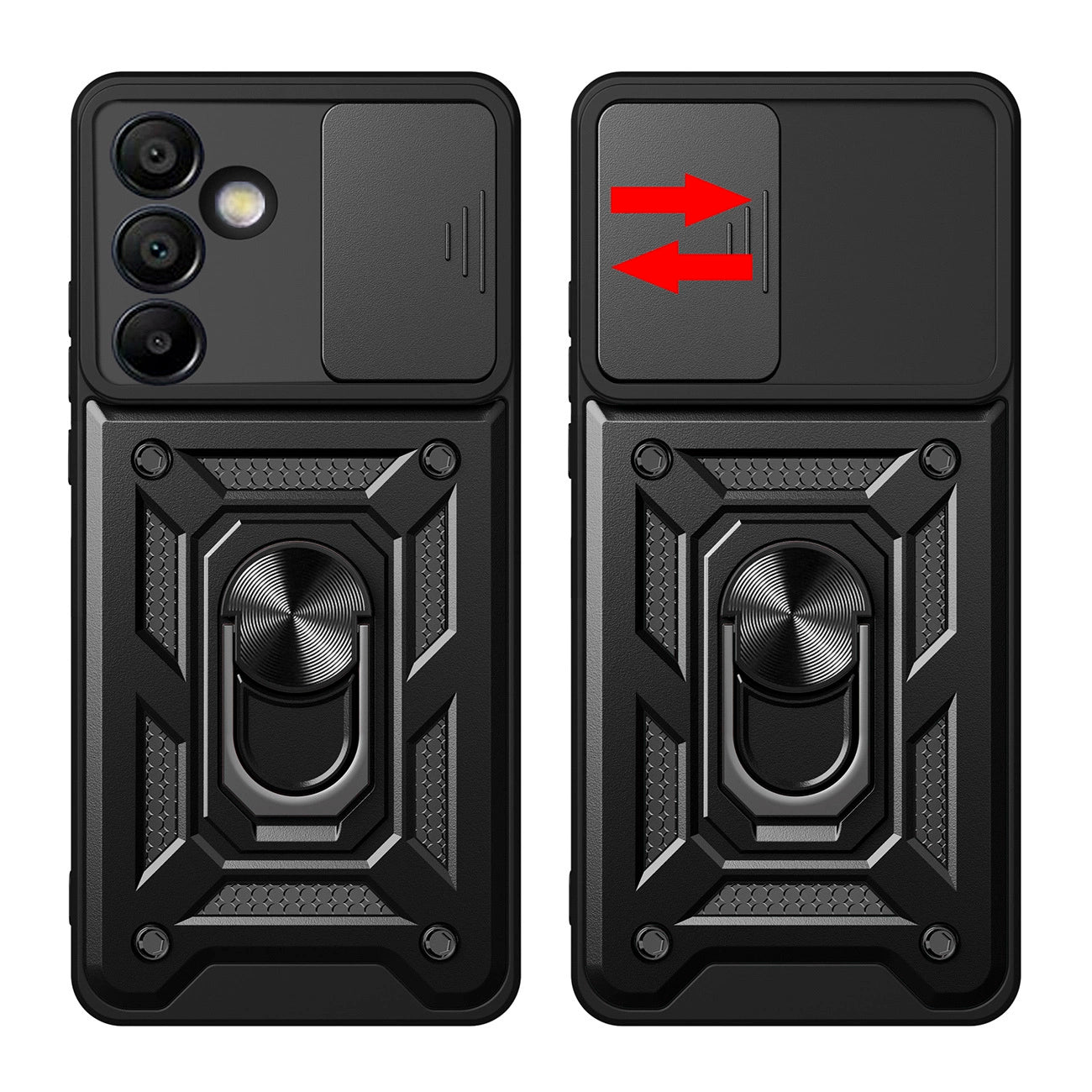 Hybrid Armor Camshield with Stand and Camera Cover for Samsung Galaxy A56 - Black — Hurtel