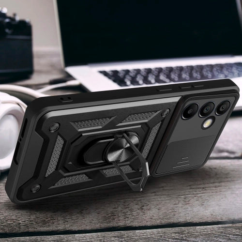 Hybrid Armor Camshield with Stand and Camera Cover for Samsung Galaxy A56 - Black — Hurtel