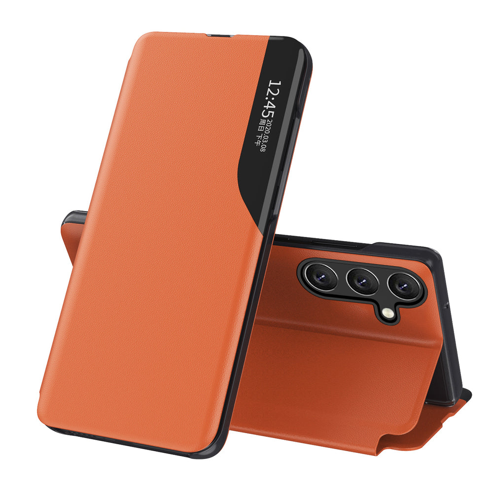 Eco Leather View Case elegant case with flap and stand function for Samsung Galaxy A26 - orange — Hurtel