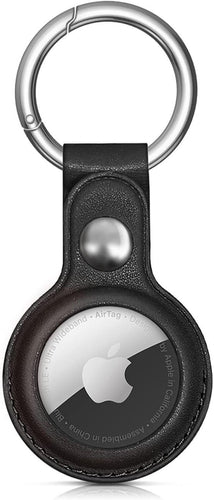 Apple AirTag PU Leather Case - Black — Hurtel