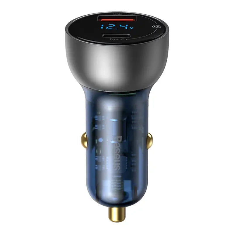 Dual Quick Charger Car Charger Baseus Particular Digital Display QC+PPS 65W (Silver) - Product Image 2