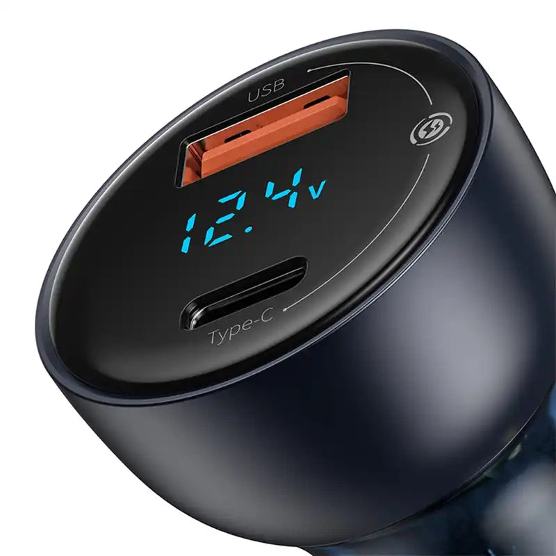 Baseus Particular Digital Display car charger with display, USB + USB-C, QC3.0+PD, 5A, 65W (gray) - Product Image 6