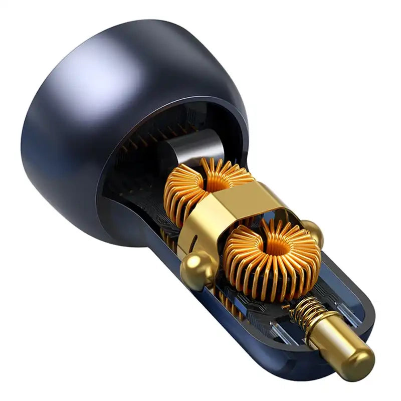 Ładowarka samochodowa Baseus Particular Digital Display z wyświetlaczem, USB + USB-C, QC3.0+PD, 5A, 65W (szara) + kabel USB-C 1m 100W (czarny) - Product Image 3