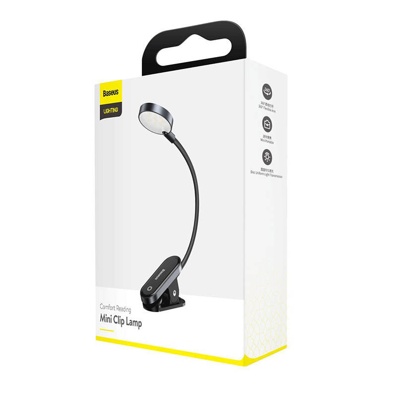 Baseus (DGRAD-0G) Comfort Reading Mini Clip Lamp (dark gray) - Product Image 4