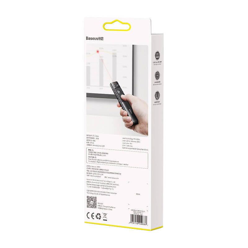 Baseus Orange Dot Multifunctionale remote control for presentation, with a laser pointer - gray - Product Image 7