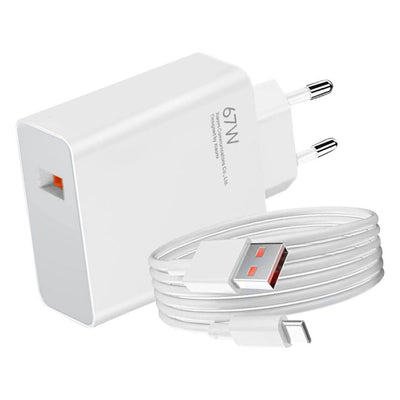 Ładowarka sieciowa Xiaomi BHR9465EU 67W 6.2A USB-A z kablem USB-C - biała