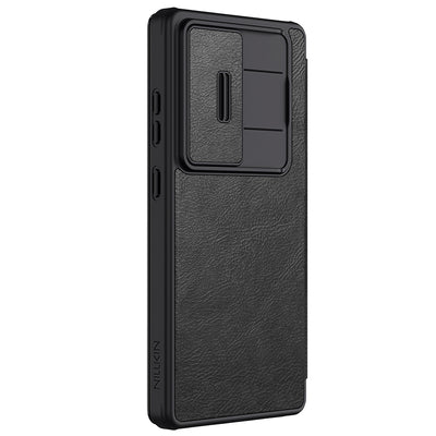 Nillkin Qin Pro Case for Samsung Galaxy S25 Ultra with Flip and Camera Cover - Black