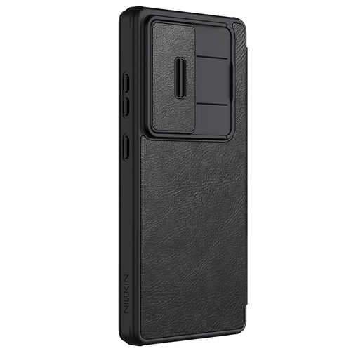 Nillkin Qin Pro Case for Samsung Galaxy S25 Ultra with Flip and Camera Cover - Black