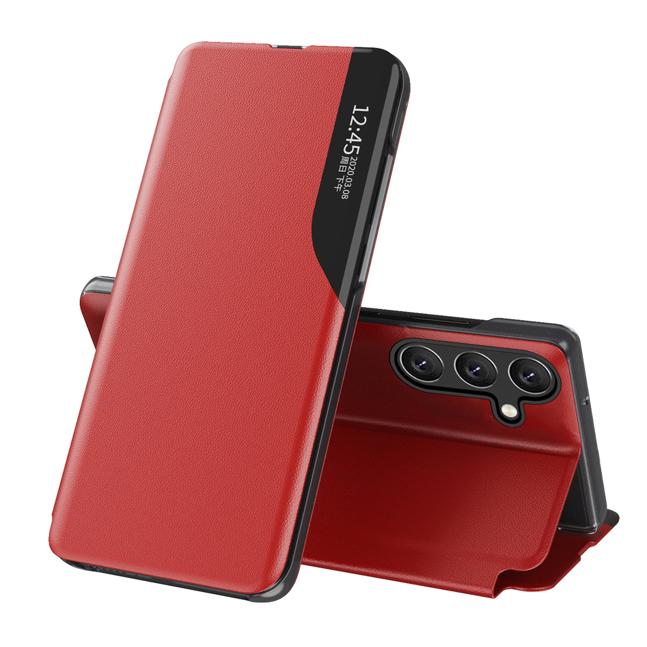 Eco Leather View Case elegant case with flap and stand function for Samsung Galaxy A36 - red — Hurtel