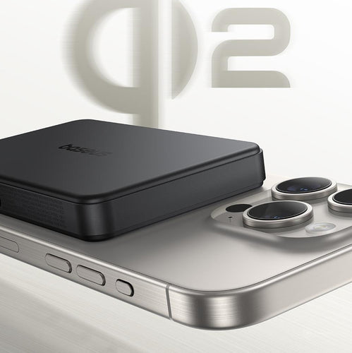 Baseus Airpow II 10000mAh Qi2 Power Bank with MagSafe 22.5W with Baseus Simple Series USB-C Cable - USB-C 20V/3A (30cm) - Bla