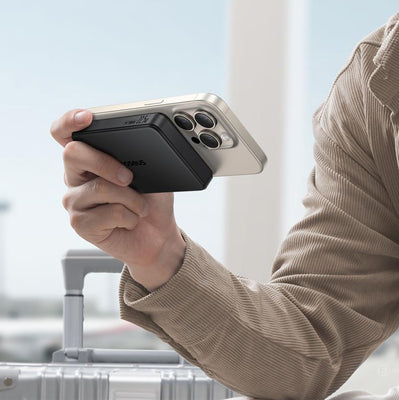 Baseus Airpow II 10000mAh Qi2 Power Bank with MagSafe 22.5W with Baseus Simple Series USB-C Cable - USB-C 20V/3A (30cm) - Bla