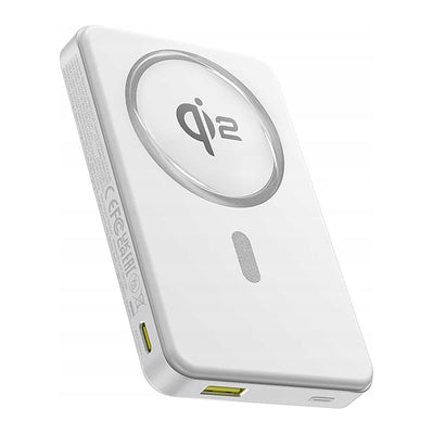 Baseus Airpow II 10000mAh Qi2 Power Bank with MagSafe 22.5W with Baseus Simple Series USB-C Cable - USB-C 20V/3A (30cm) - Whi