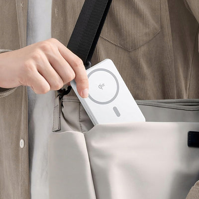 Baseus Airpow II 10000mAh Qi2 Power Bank with MagSafe 22.5W with Baseus Simple Series USB-C Cable - USB-C 20V/3A (30cm) - Whi