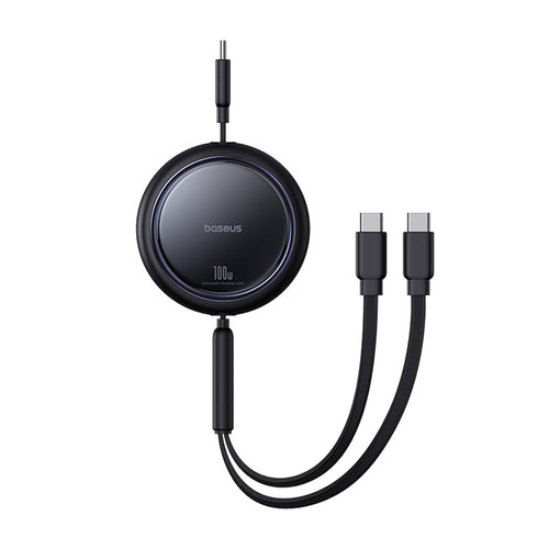 Baseus Bright Mirror Series USB-C Retractable Cable - 2 x USB-C 100W 1m - Black