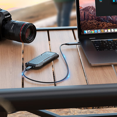 Orico OXS2C3-G2 M.2 NVMe/SATA SSD USB-C 3.2 Tactical Reinforced Disk Caddy - Gray