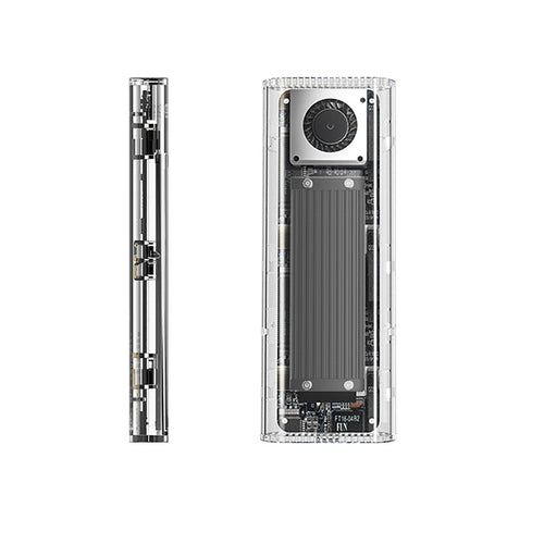 Orico TCM2-G20 M.2 NVME USB-C 3.2 20Gb/s Disk Drive - Silver/Transparent