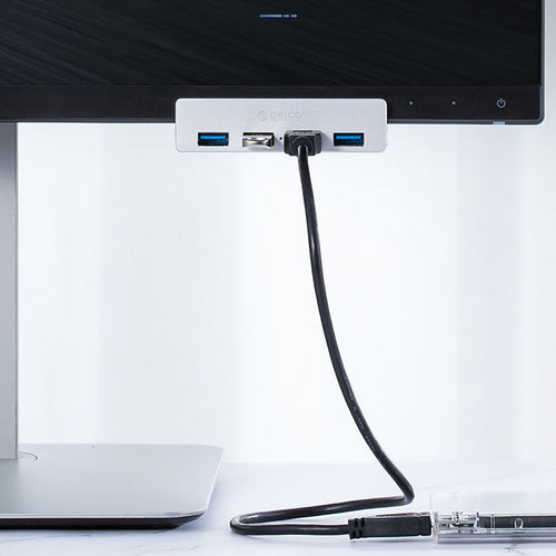 Orico MH4PU Hub Clamp-Mounted 4x USB-A 3.0 - Silver