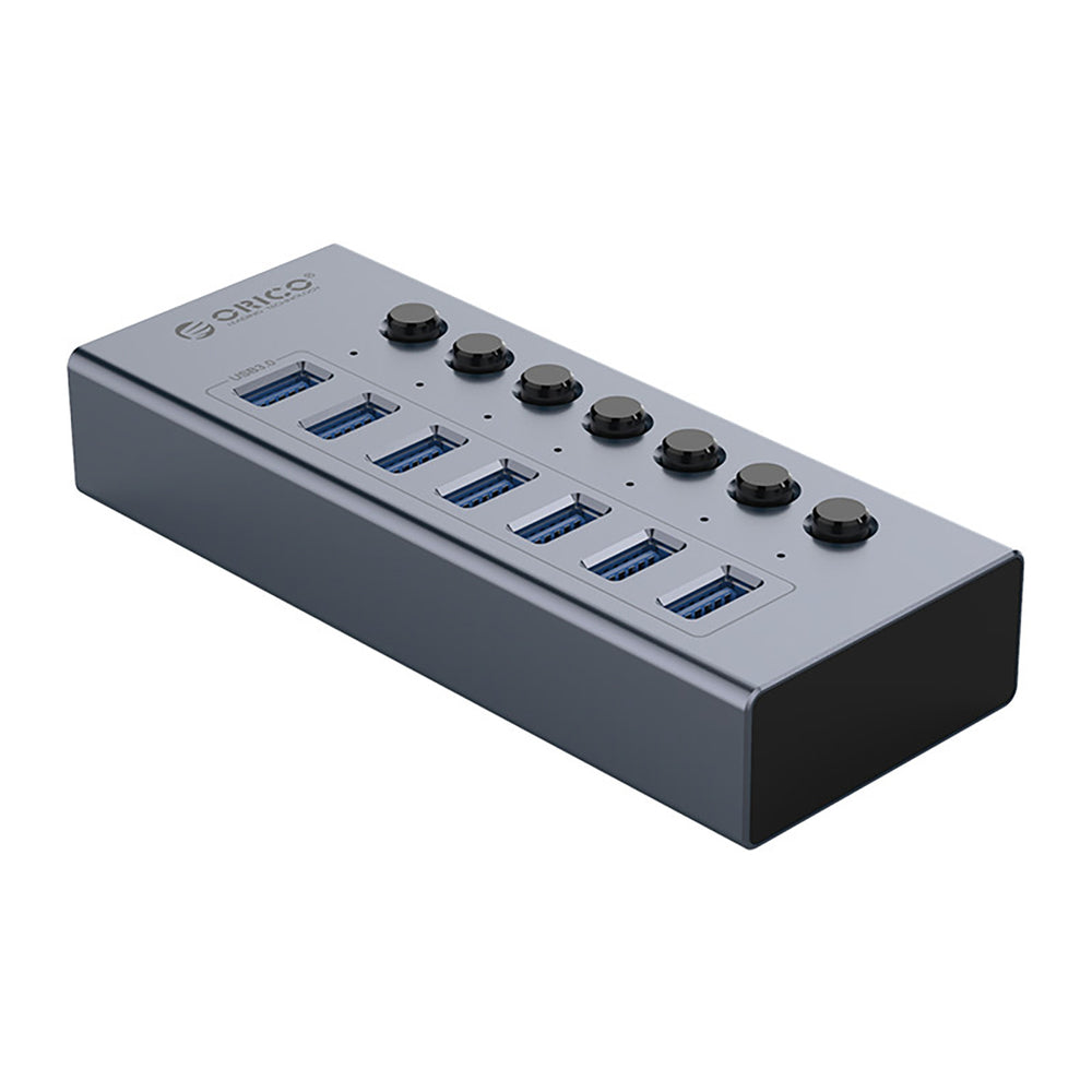 Orico BT2U3-7AB Hub 7x USB-A 3.0 with switches - gray