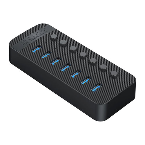 Orico CT2U3-7AB 7x USB-A 3.0 Hub with Switches - Black
