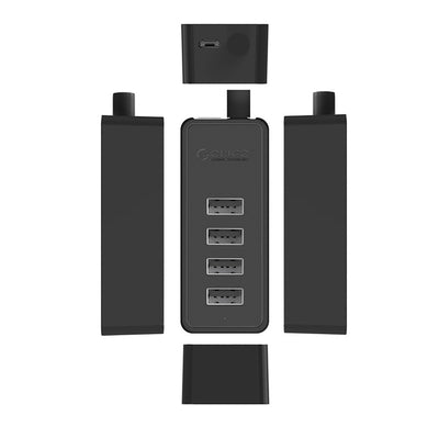 Hub Orico W5P-U2-030 4x USB-A 2.0 30cm - black