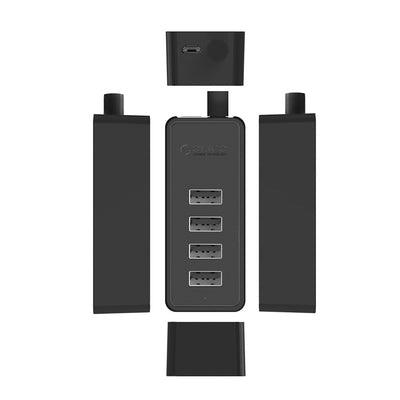 Hub Orico W5P-U2-100 4x USB-A 2.0 + microUSB 5V 1m - black