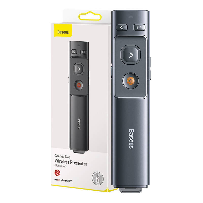 Baseus Orange Dot Multifunctionale remote control for presentation, with a laser pointer - gray - Product Image 6